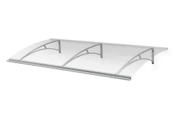 Auvent Gomo 197x84,5, couleur blanc RAL9016, plaque incolore PMMA-Arctom