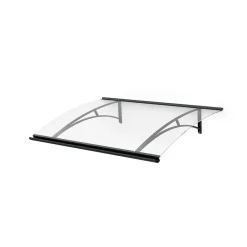 Arctom Auvent Gomo 120x84,5, couleur anthracite RAL7016, plaque incolore PMMA