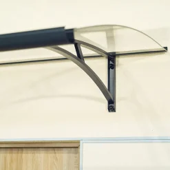 Arctom Auvent Gomo 120x84,5, couleur anthracite RAL7016, plaque incolore PMMA