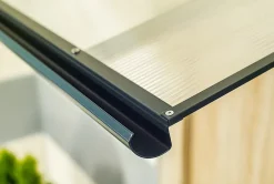 Auvent Karmel 197x83,5, couleur anthracite RAL7016, plaque anthracite-Arctom Clearance