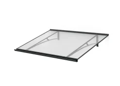 Auvent Karmel 150x83,5, couleur anthracite RAL7016, plaque incolore-Arctom Outlet