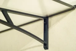 Auvent Karmel 150x83,5, couleur anthracite RAL7016, plaque incolore-Arctom Outlet