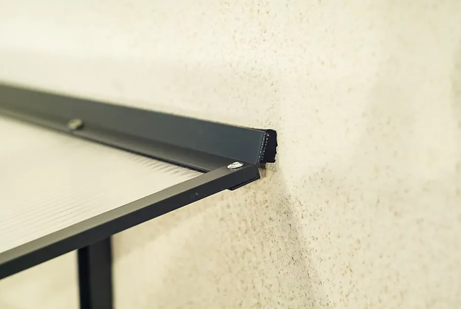 Auvent Karmel 150x83,5, couleur anthracite RAL7016, plaque incolore-Arctom Outlet