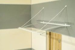 Arctom Auvent Kwar 160x842, couleur blanc RAL9016, plaque incolore PMMA