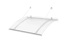 Arctom Auvent Kwar 120x842, couleur blanc RAL9016, plaque incolore PMMA