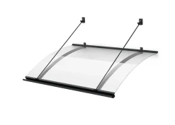 Auvent Kwar 160x82, couleur marron RAL8017, plaque incolore PMMA-Arctom