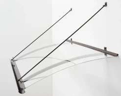 Auvent Kwar 120x82, couleur marron RAL8017, plaque incolore PMMA-Arctom New