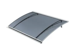 Auvent LARA 120x83,5, couleur blanc RAL9016, plaque anthracite-Arctom