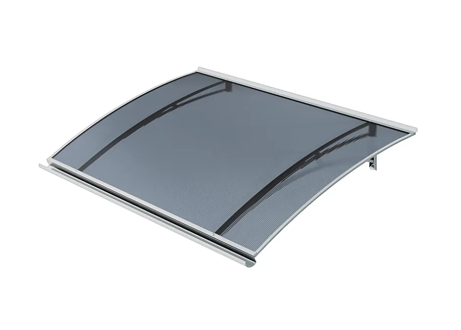 Auvent LARA 120x83,5, couleur blanc RAL9016, plaque anthracite-Arctom