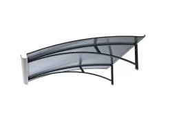 Auvent LARA 120x83,5, couleur blanc RAL9016, plaque anthracite-Arctom