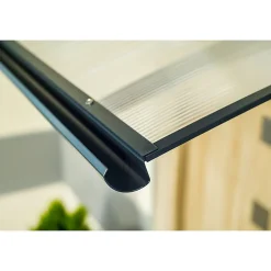 Arctom Auvent LARA 120x83,5, couleur anthracite RAL7016, plaque incolore