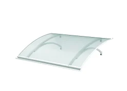 Auvent LARAU120x93, couleur blanc RAL9016, plaque incolore-Arctom Online