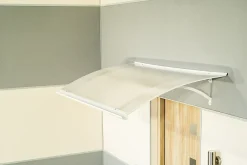 Auvent LARAU120x93, couleur blanc RAL9016, plaque incolore-Arctom Online