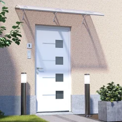 Arctom Auvent LARAU197x93, couleur blanc RAL9016, plaque incolore