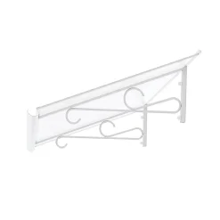 Auvent MELA 140x79, couleur blanc RAL9016, plaque incolore-Arctom Sale