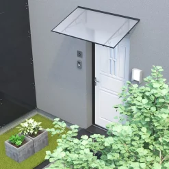 Auvent Mela 140x79, couleur anthracite RAL7016, plaque incolore-Arctom Best