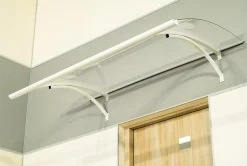 Arctom Auvent Olos 120x85, couleur anthracite RAL7016, plaque incolore PMMA