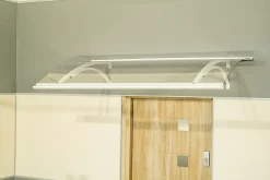 Arctom Auvent Olos 120x85, couleur anthracite RAL7016, plaque incolore PMMA