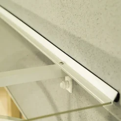 Auvent Otos 197x84, couleur blanc RAL9016, plaque incolore PMMA-Arctom Online