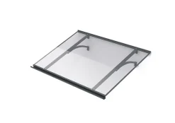Auvent Otos 120x84, couleur anthracite RAL7016, plaque incolore PMMA-Arctom Outlet