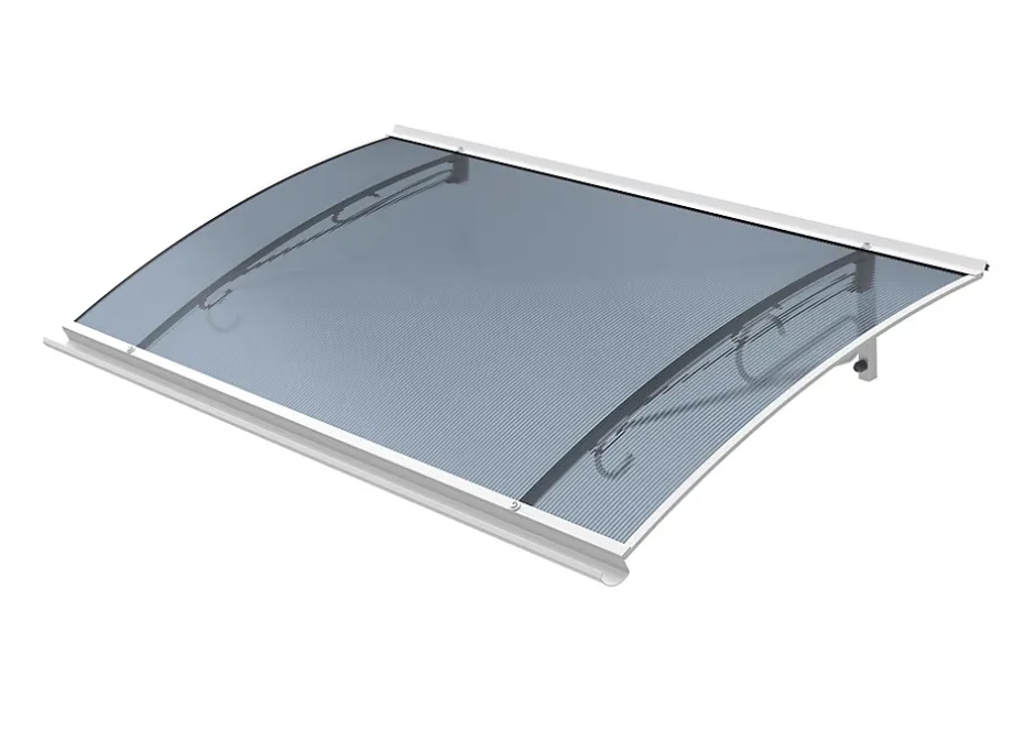 Auvent Regi 140x82 couleur blanc RAL9016, plaque antrhracite-Arctom Clearance