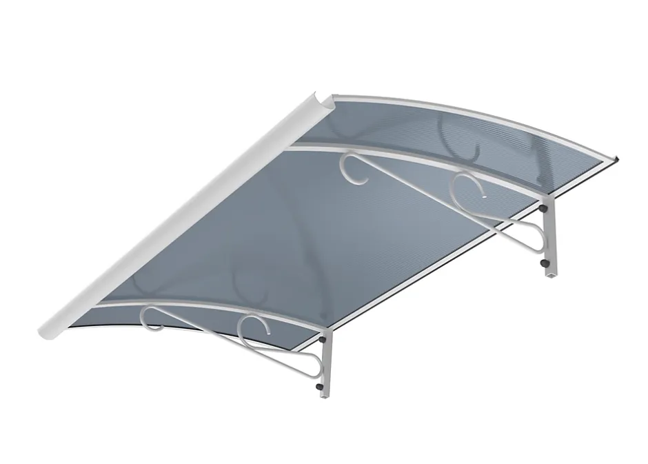 Auvent Regi 140x82 couleur blanc RAL9016, plaque antrhracite-Arctom Clearance