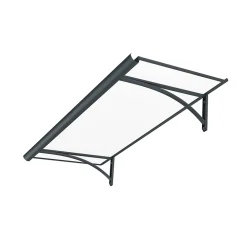 Auvent Ruba 160x54, couleur anthracite RAL7016, plaque incolore-Arctom Outlet