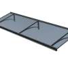 Arctom Auvent Ruba 197x54, couleur anthracite RAL7016, plaque anthracite