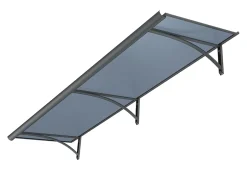 Arctom Auvent Ruba 197x54, couleur anthracite RAL7016, plaque anthracite