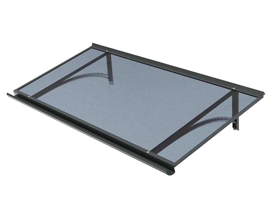 Auvent Ruba 160x54, couleur anthracite RAL7016, plaque anthracite-Arctom Best