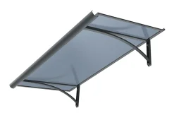 Auvent Ruba 160x54, couleur anthracite RAL7016, plaque anthracite-Arctom Best