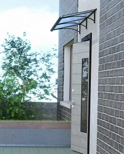 Arctom Auvent Saba 197x54, couleur anthracite RAL7016, plaque en PMMA satinée