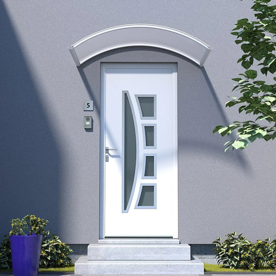 Arctom Auvent Top 130x70, couleur blanc RAL9016, plaque incolore