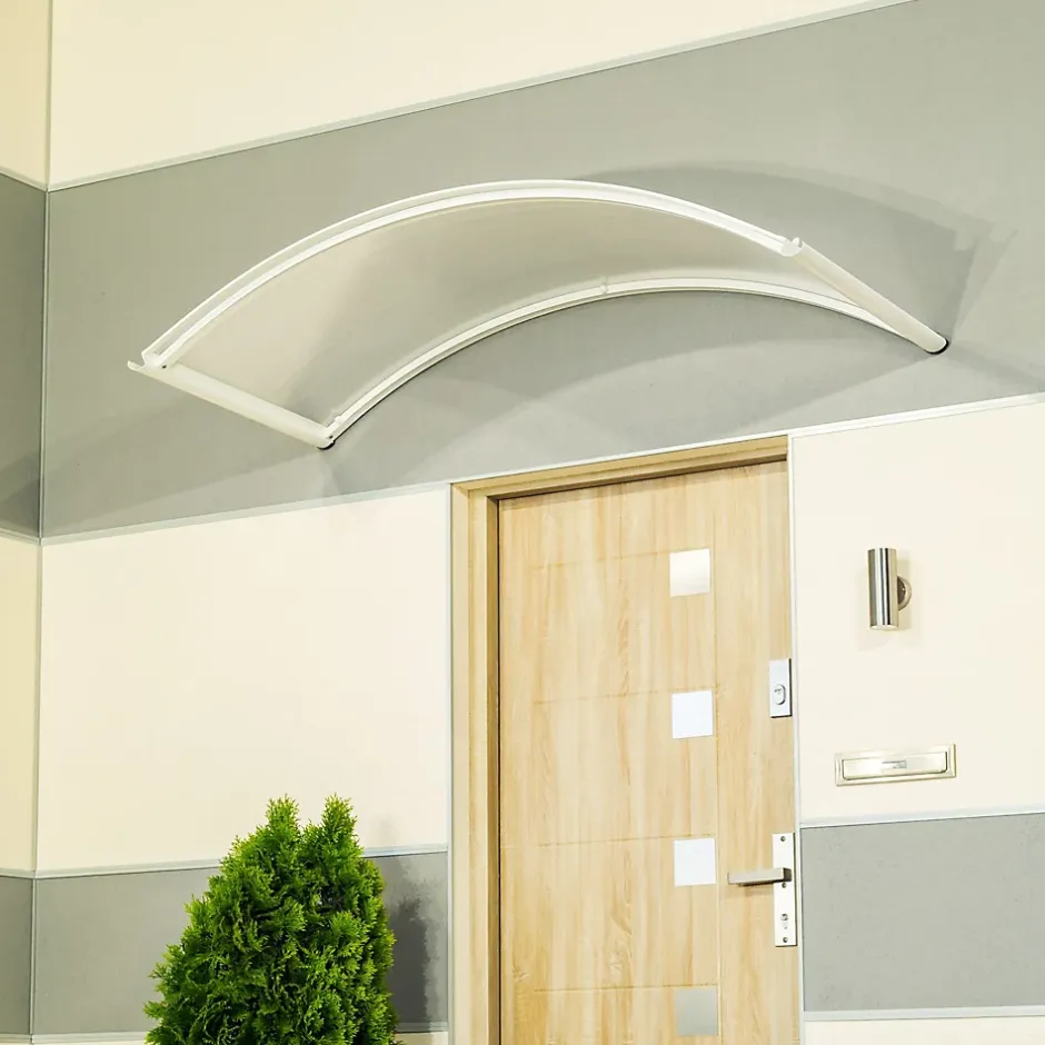 Arctom Auvent Top 130x70, couleur blanc RAL9016, plaque incolore