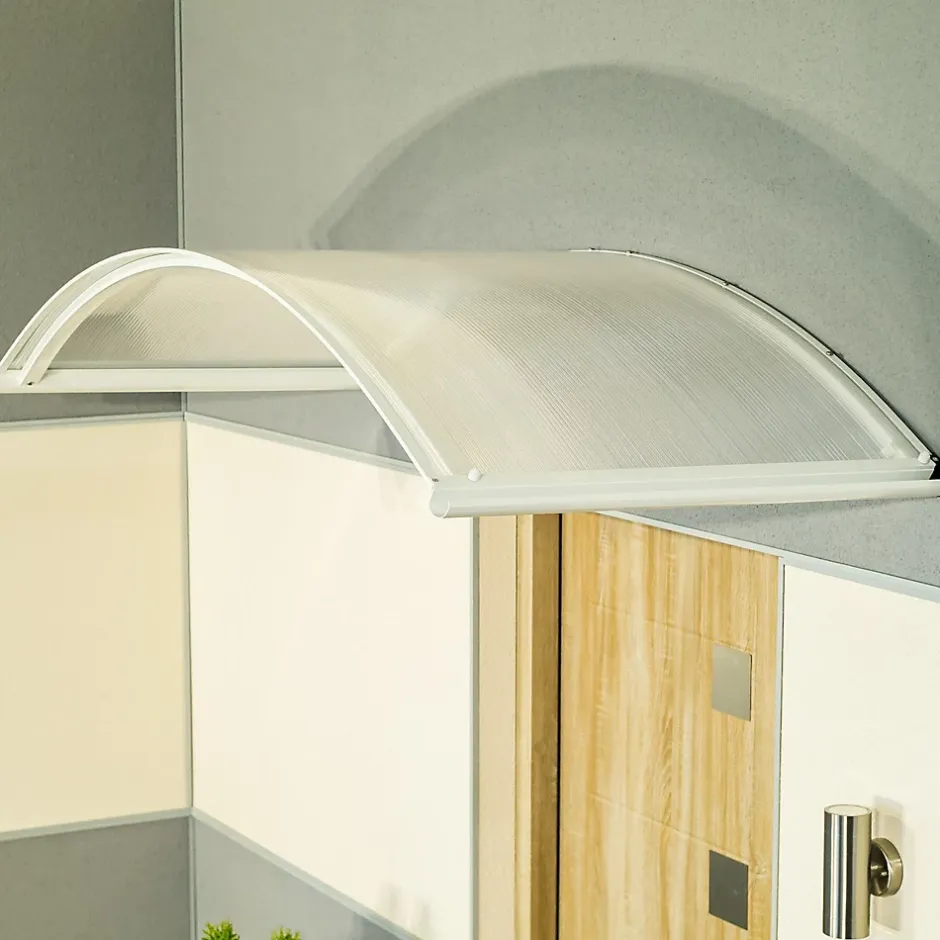 Arctom Auvent Top 130x70, couleur blanc RAL9016, plaque incolore