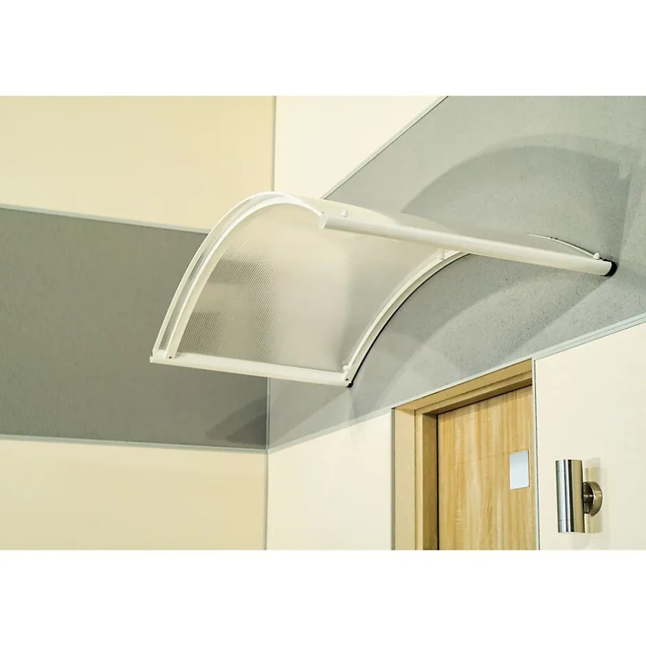 Arctom Auvent Top 130x70, couleur blanc RAL9016, plaque incolore