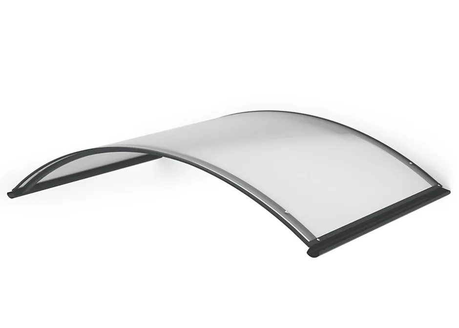 Auvent Top 130x70, couleur anthracite RAL7016, plaque incolore-Arctom Online