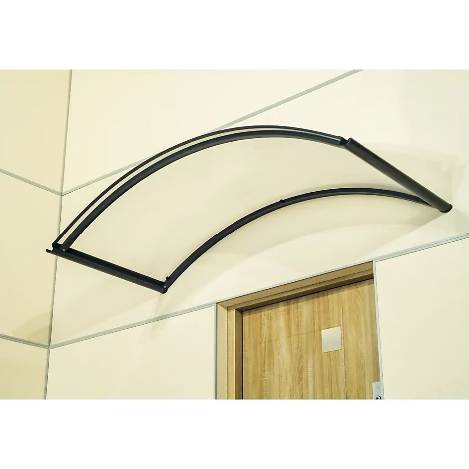 Auvent Top 130x70, couleur anthracite RAL7016, plaque incolore-Arctom Online