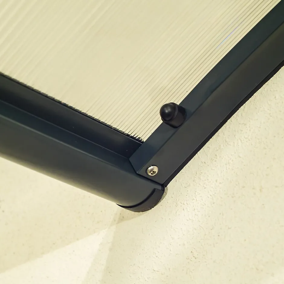 Auvent Top 130x70, couleur anthracite RAL7016, plaque incolore-Arctom Online