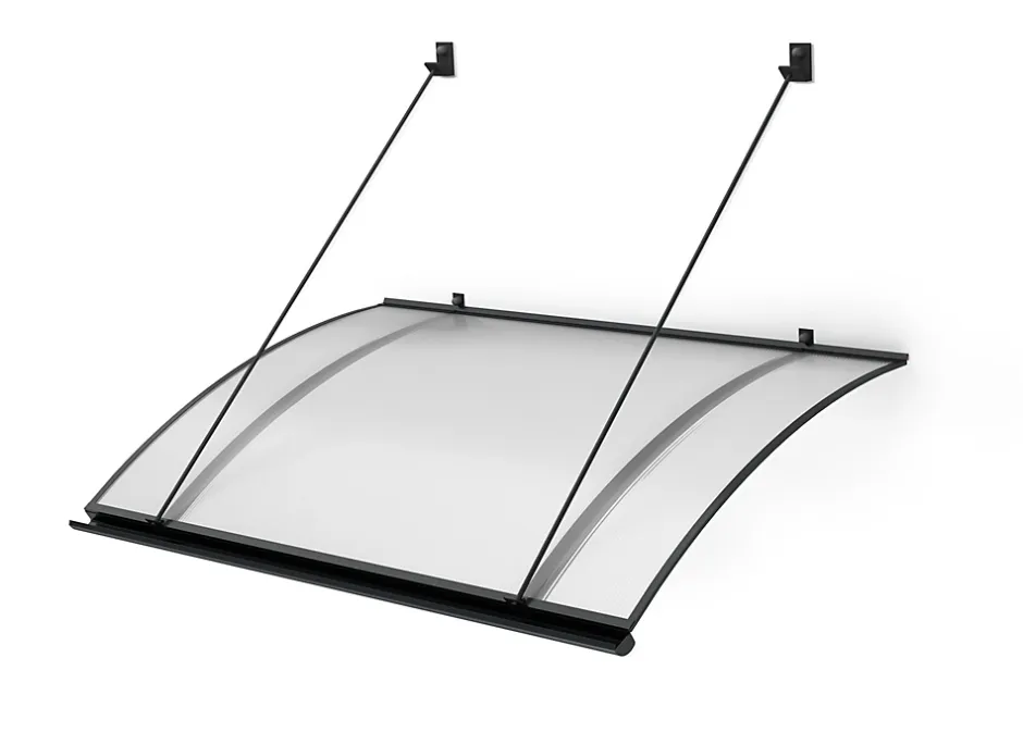 Arctom Auvent Turk 140x82, couleur anthracite RAL7016, plaque incolore