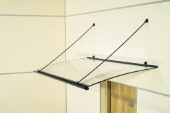 Arctom Auvent Turk 140x82, couleur anthracite RAL7016, plaque incolore