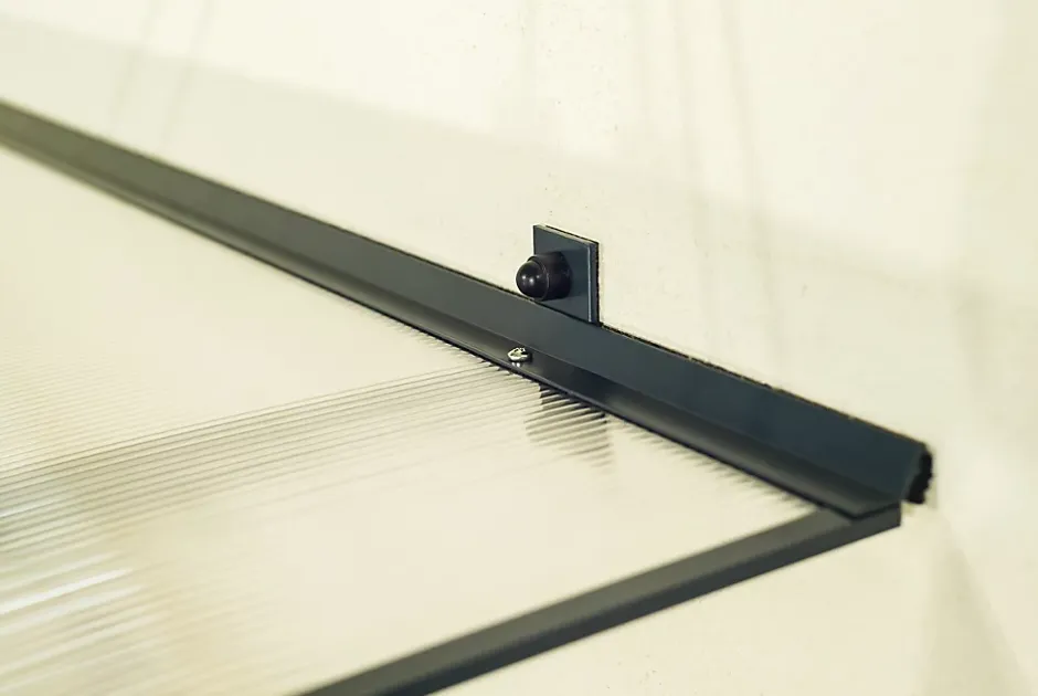 Arctom Auvent Turk 140x82, couleur anthracite RAL7016, plaque incolore