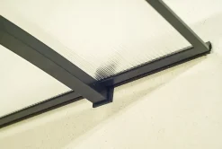 Arctom Auvent Turk 140x82, couleur anthracite RAL7016, plaque incolore