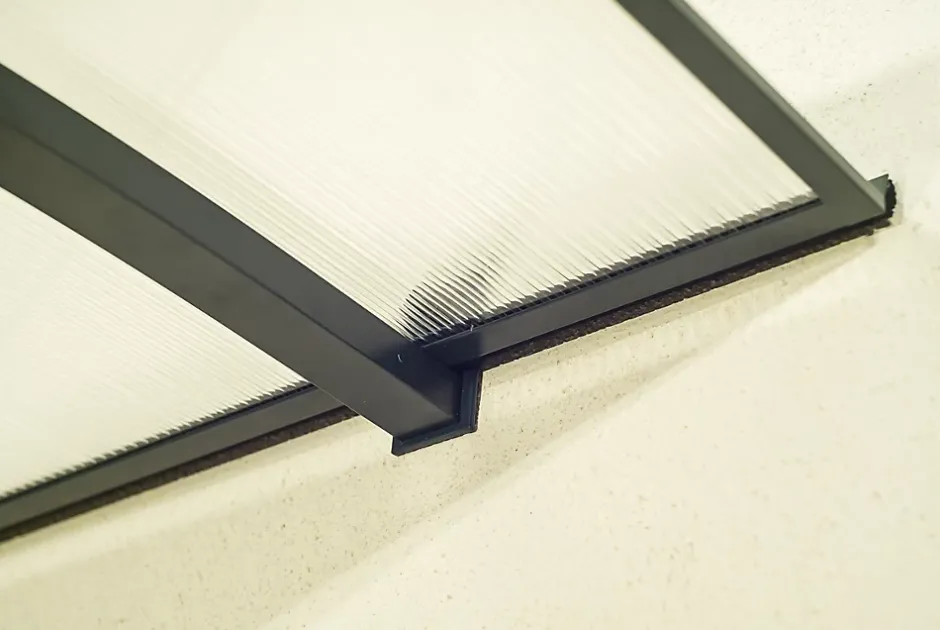 Arctom Auvent Turk 140x82, couleur anthracite RAL7016, plaque incolore