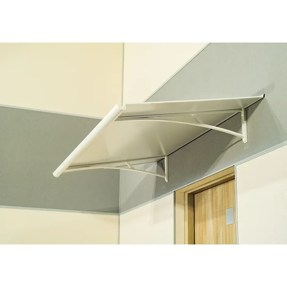 Arctom Auvent Vilgo 150x83,5, couleur blanc RAL9016, panneau sandwich Al PE AL