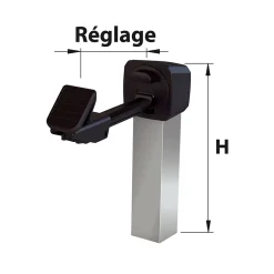 Afbat - Tb Industrie Sas Arrêt de portail à sceller Afbat noir l.25mm H.250mm