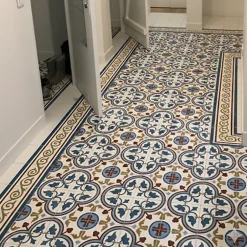 Authentiques carreaux de ciment - Modèle Bagatelle BAG1 de - La boite de 14 carreaux soit 0,56 m²-Floorilège