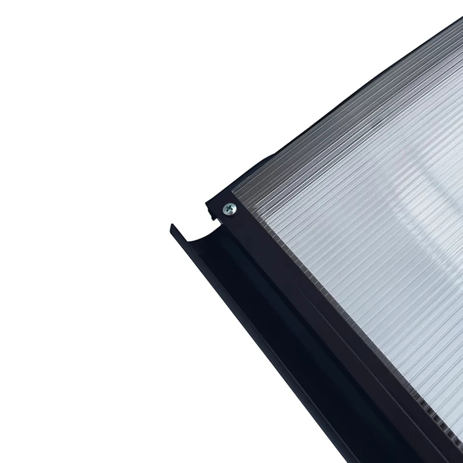 Auvent à cadre en aluminium RODEO R-150 7016 bombé avec revêtement en polycarbonate-Starkedach Clearance