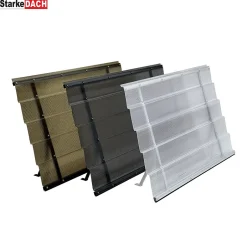 Starkedach Auvent à cadre en aluminium DIAMONDS Straight T-150 7035 avec revêtement monolithique en polycarbonate