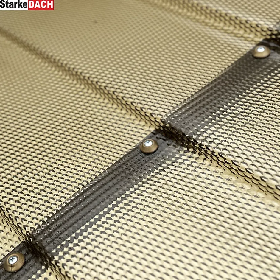 Auvent à cadre en aluminium DIAMONDS Straight T-150 8017 avec revêtement monolithique en polycarbonate-Starkedach Online